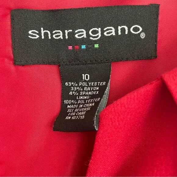 Sharagano Vintage RED Sleeveless Sexy Ruched Dress Women’s Size 10 - Picture 12 of 12